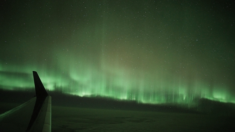 Polarlicht am 14.03.2015 über dem Nordatlantik
