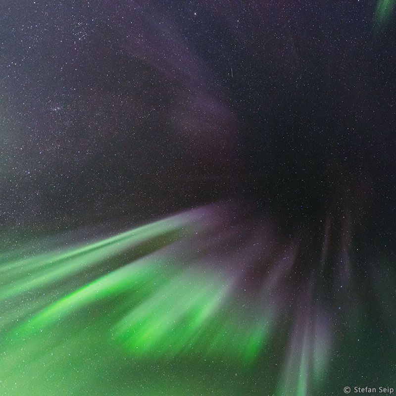 Polarlicht über Korpikartano, aufgenommen von Stefan Seip, all rights reserved